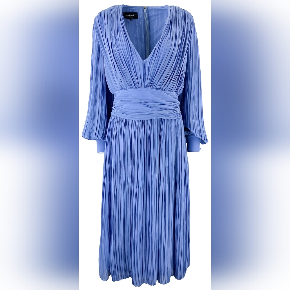 NWT sz 44(8) $1995 Rochas plisse midi dress